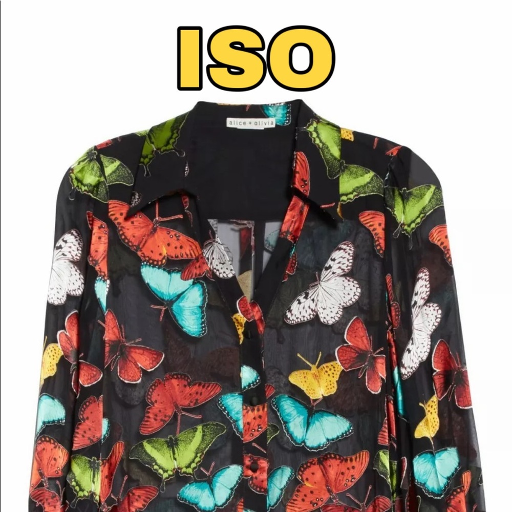 In Search of Alice and Olivia Butterfly blouse